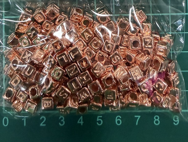 Letter Bead Rose Gold